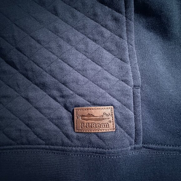 L.L.Bean Navy Quilted Sweatshirt, Full-Zip, company logo, NWT, Mens Size L - Picture 3 of 13
